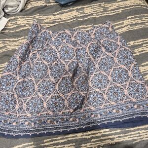 LOFT Blue and Pink A-Line Skirt